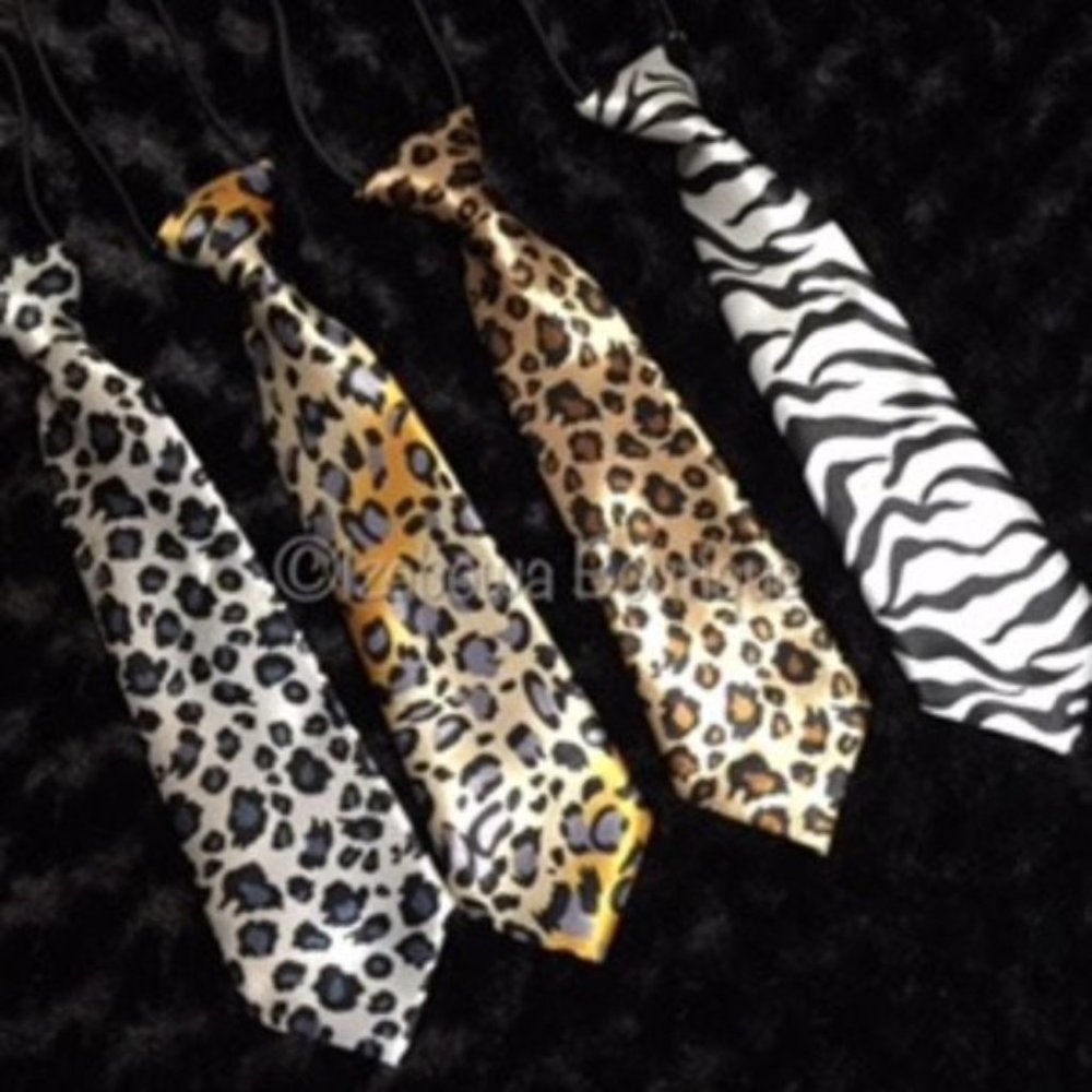 Zebra Print Satin Tie   =PETS=  TY1108  NWT Boutique - Picture 2 of 2